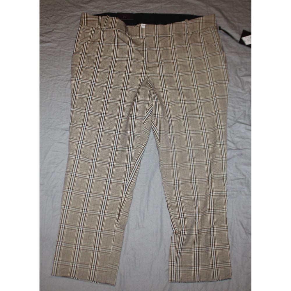 Ava & Viv Pants Womens 20W Plus Multicolor High Rise Straight Ladies Comfort